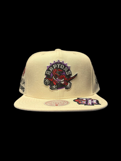 Toronto Raptors Mitchell & Ness Historic Original Structured Fit Snapback Hat - Cream