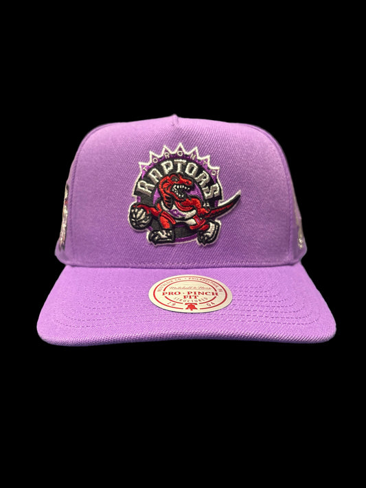 Toronto Raptors Mitchell & Ness Historic Pro Pinch Structured Fit Snapback Hat - Purple