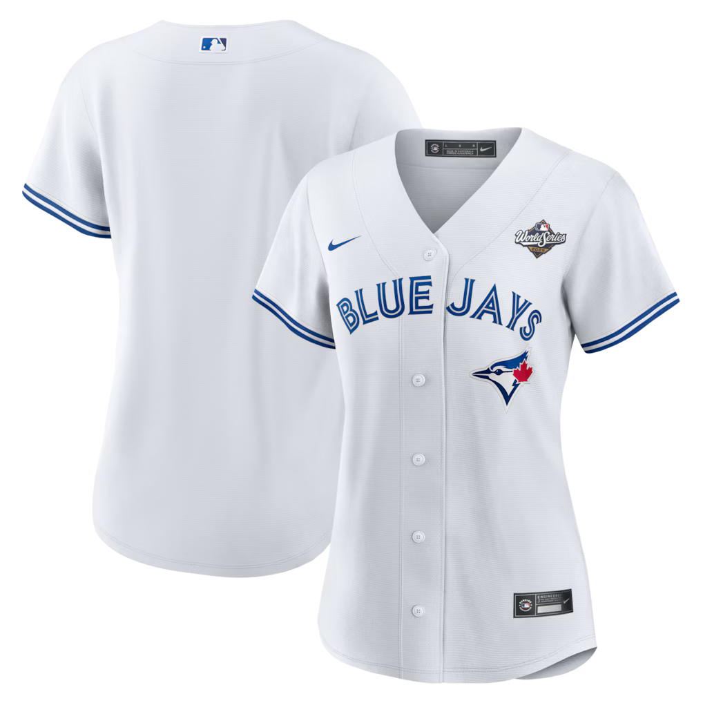 Women’s Toronto Blue Jays Home Replica World Series Patch Jersey - White