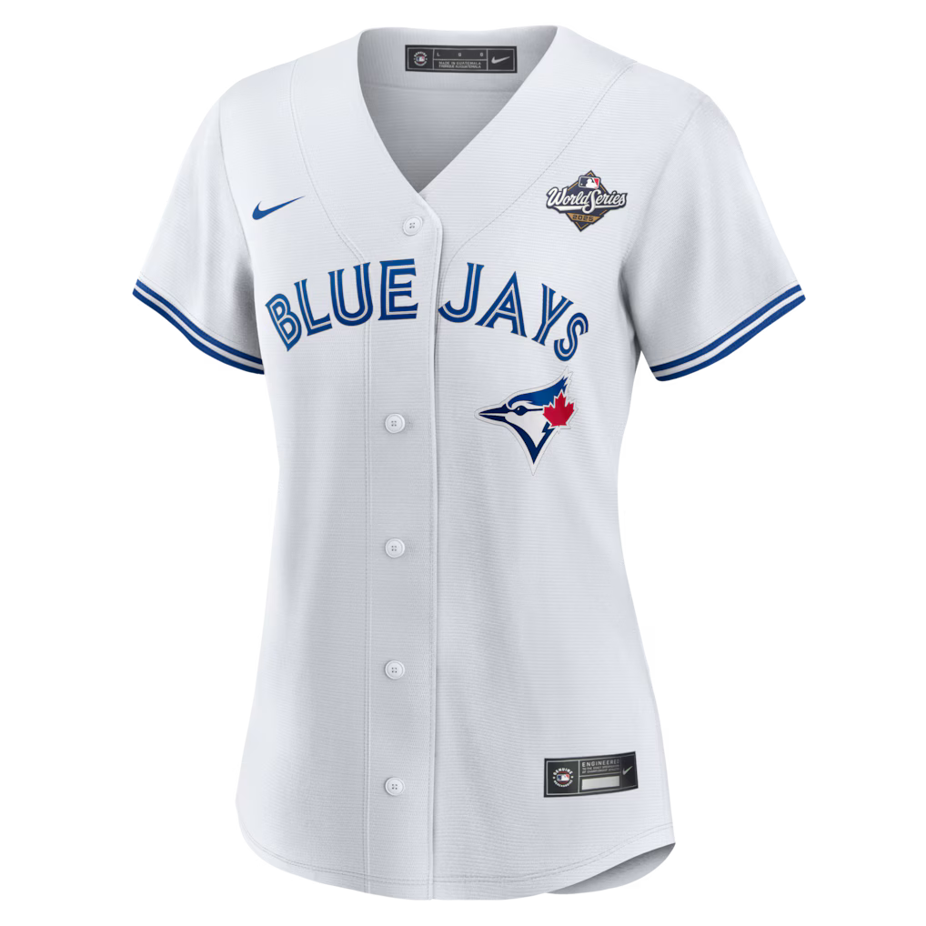 Women’s Toronto Blue Jays Home Replica World Series Patch Jersey - White