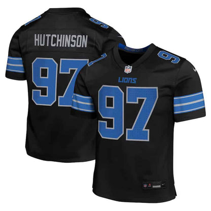Youth Aiden Hutchinson #97 Detroit Lions Nike Game Jersey - Alternate Black