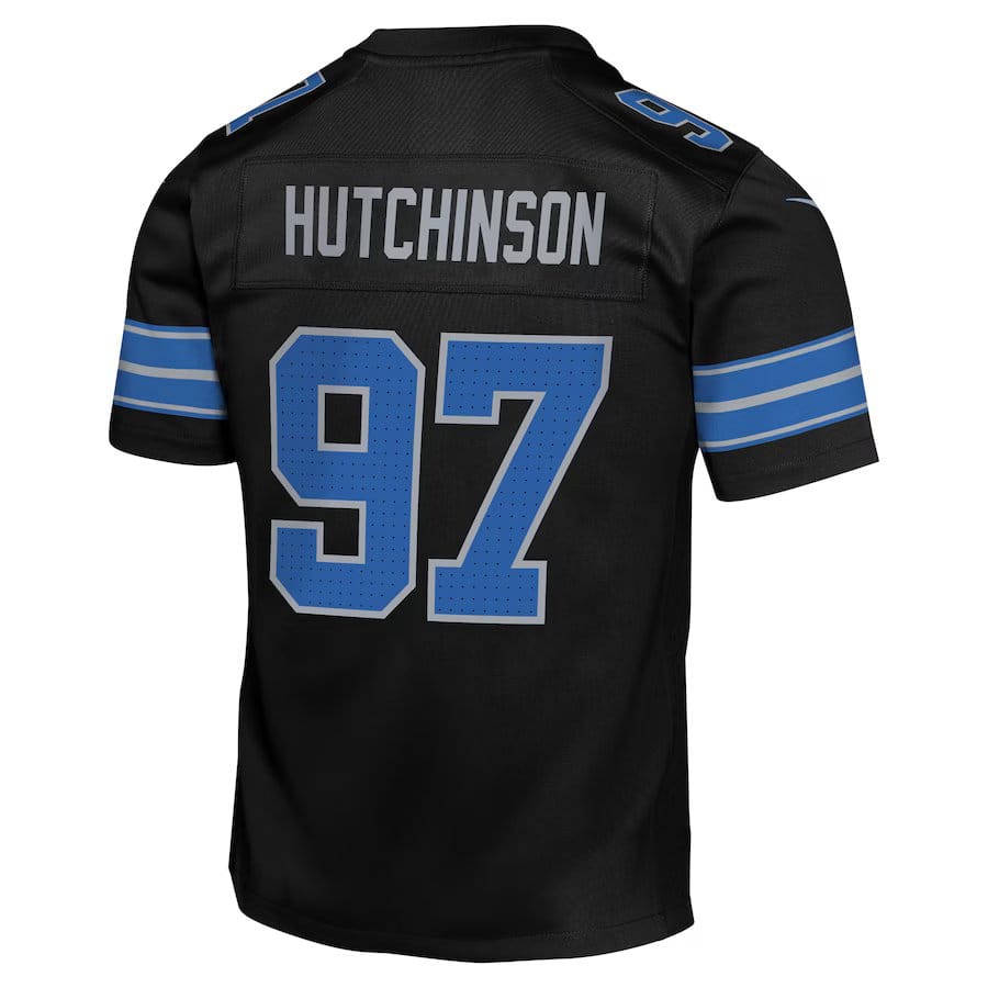 Youth Aiden Hutchinson #97 Detroit Lions Nike Game Jersey - Alternate Black