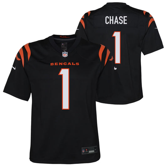 Youth Ja'Marr Chase #1 Cincinnati Bengals Game Jersey Nike - Black