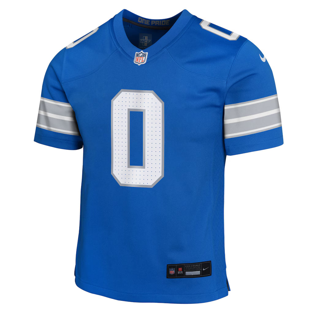 Youth Jahmyr Gibbs #0 Detroit Lions Nike Game Jersey - Alternate Blue