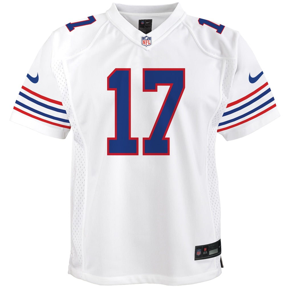 Youth Josh Allen #17 Royal Buffalo Bills Game Jersey Nike - White
