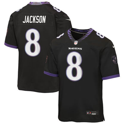 Youth Lamar Jackson #8 Baltimore Ravens Nike Alternate Game Jersey - Iridescent Black