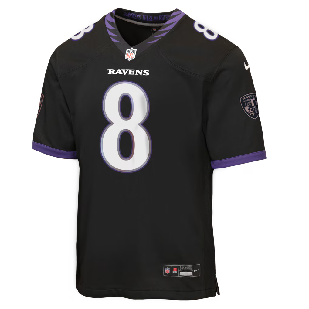 Youth Lamar Jackson #8 Baltimore Ravens Nike Alternate Game Jersey - Iridescent Black
