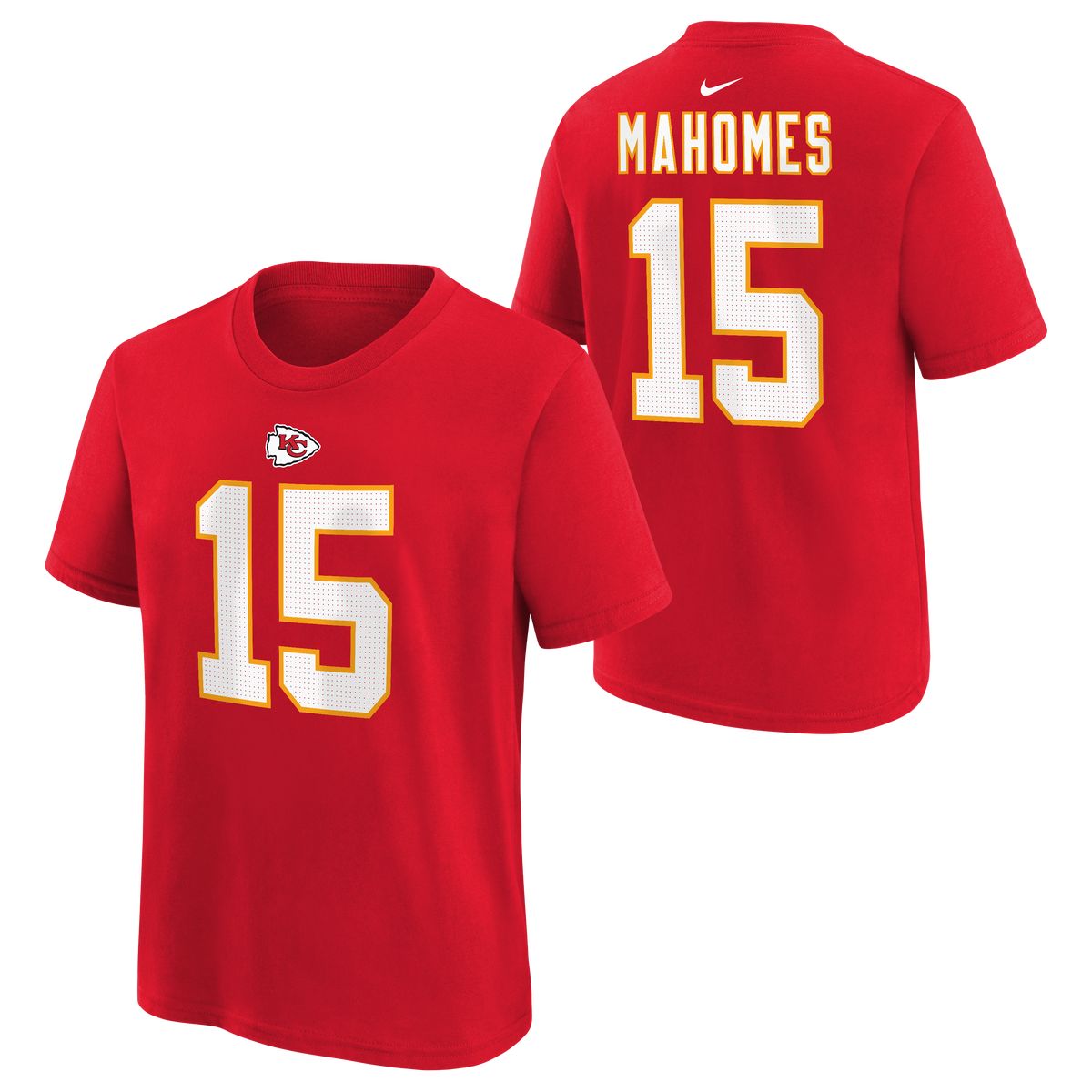 Youth Kansas City Chiefs Patrick Mahomes #15 Name & Number T-Shirt - Red