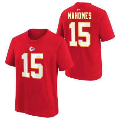 Youth Kansas City Chiefs Patrick Mahomes #15 Name & Number T-Shirt - Red
