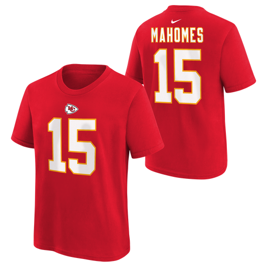 Youth Kansas City Chiefs Patrick Mahomes #15 Name & Number T-Shirt - Red