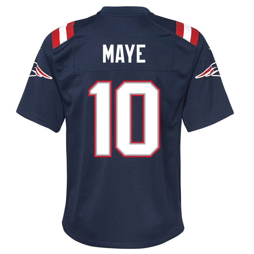 Youth Drake Maye #10 Navy New England Patriots Nike - Game Jersey
