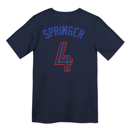 Youth Toronto Blue Jays City Connect George Springer #4 Name & Number T-Shirt