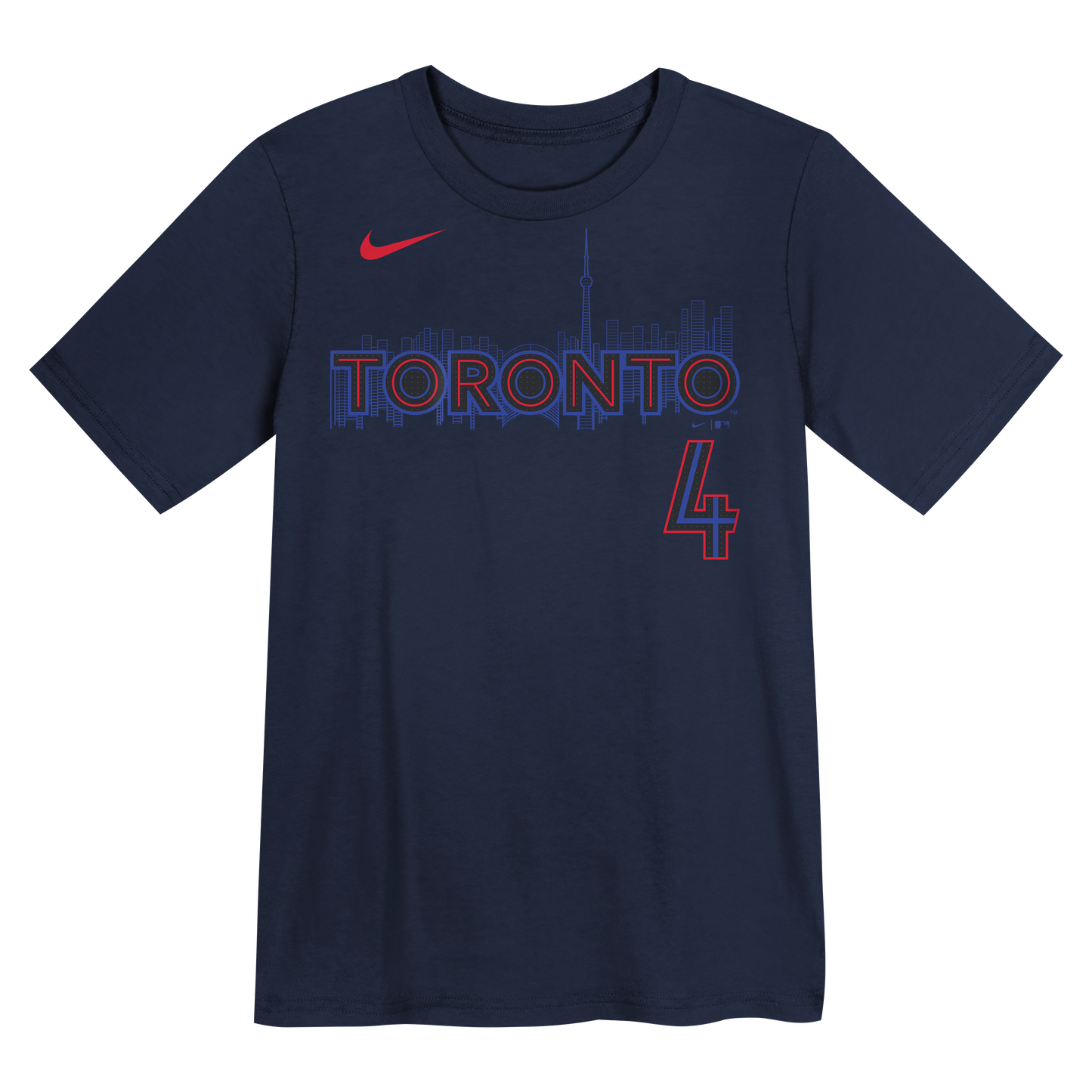 Youth Toronto Blue Jays City Connect George Springer #4 Name & Number T-Shirt