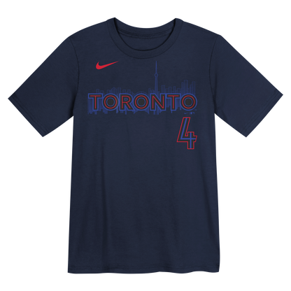 Youth Toronto Blue Jays City Connect George Springer #4 Name & Number T-Shirt