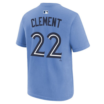 Youth Toronto Blue Jays Ernie Clement #22 T-Shirt  - Cobalt Blue