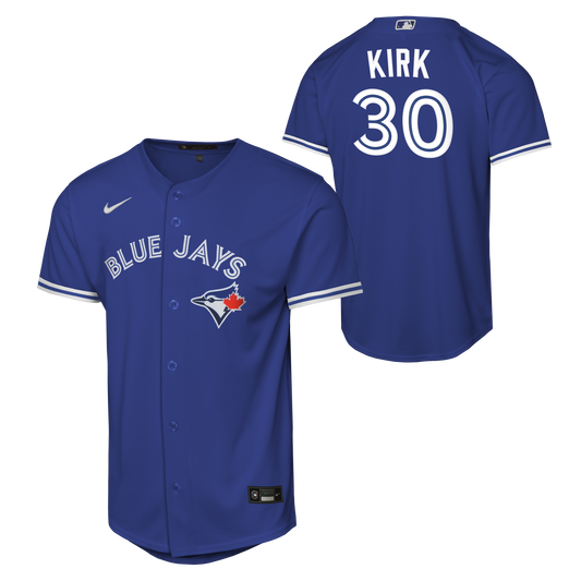 Youth Toronto Blue Jays Alejandro Kirk #30 Alternate 2 Blue Baseline Jersey