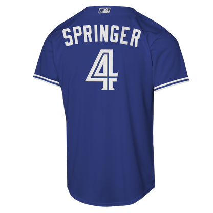 Youth Toronto Blue Jays George Springer #4 Alternate 2 Blue Baseline Jersey