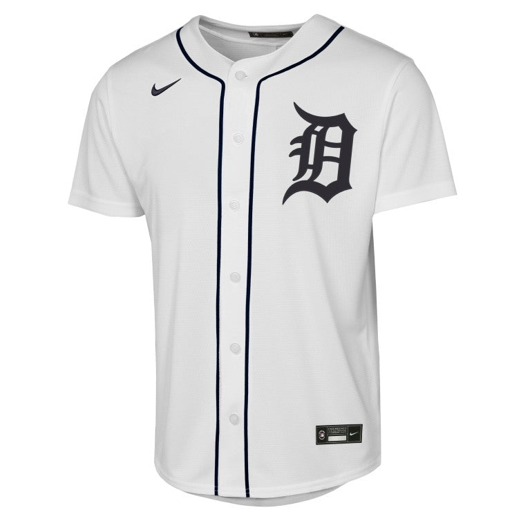 Youth Detroit Tigers Outerstuff Base-Line Jersy - White