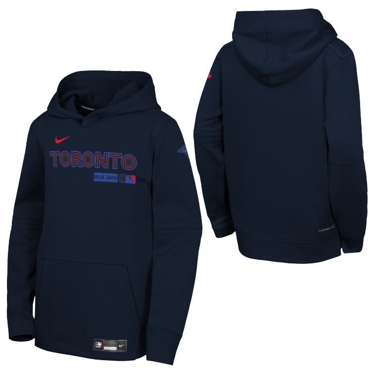 Youth Toronto Blue Jays Authentic Collection City Connect Thermal Hoodie - Black