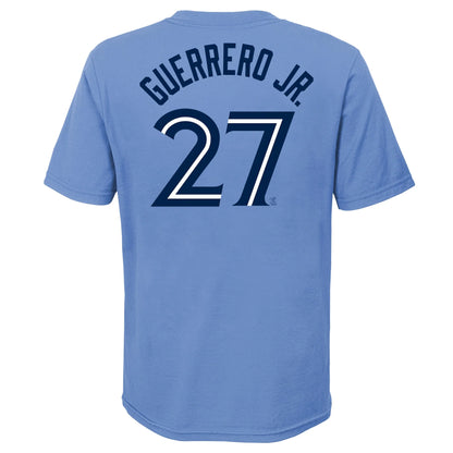 Youth Toronto Blue Jays Vladimir Guerrero Jr. #27 Nike Name & Number T-Shirt - Powder Blue