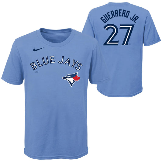 Youth Toronto Blue Jays Vladimir Guerrero Jr. #27 Nike Name & Number T-Shirt - Powder Blue