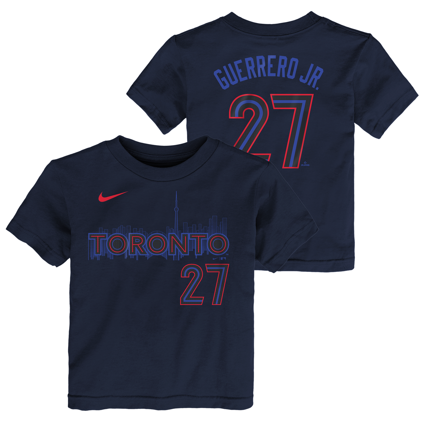 Youth Toronto Blue Jays City Connect Vladimir Guererro Jr. #27 Name & Number T-Shirt - Pro League Sports Collectibles Inc.