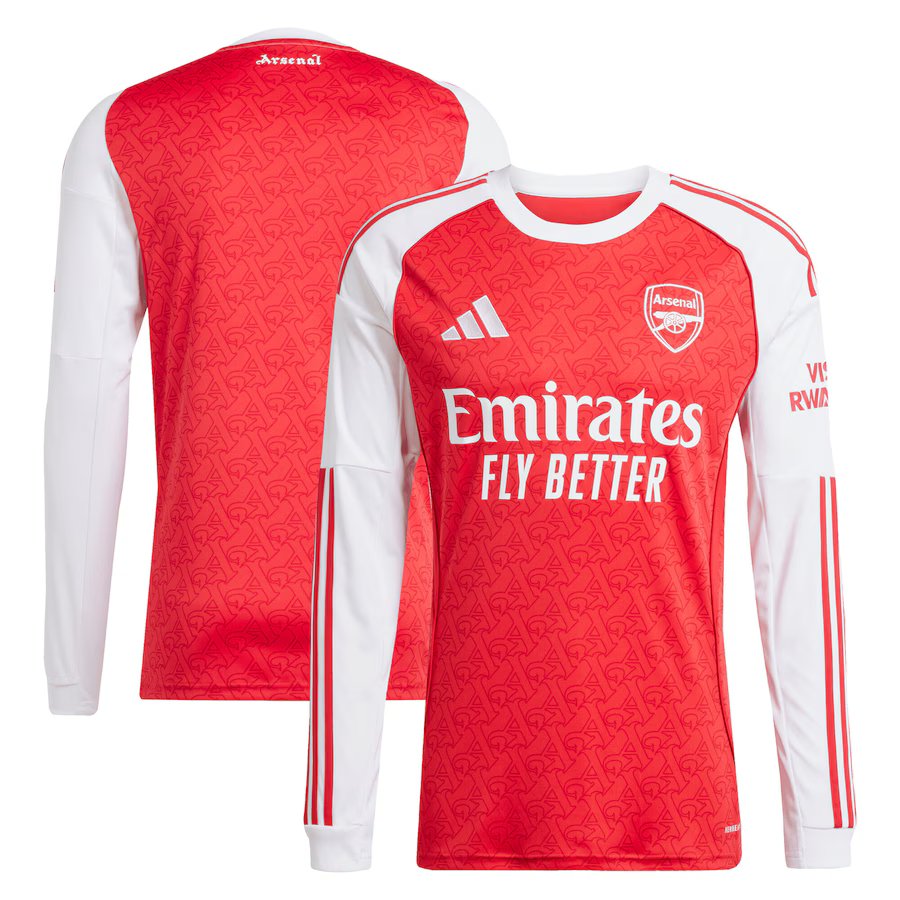 Arsenal FC Adidas 25-26 Long Sleeve Red Home Replica Jersey