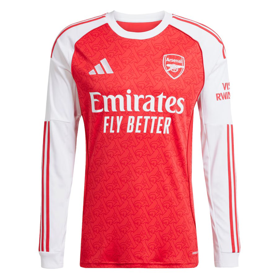 Arsenal FC Adidas 25-26 Long Sleeve Red Home Replica Jersey