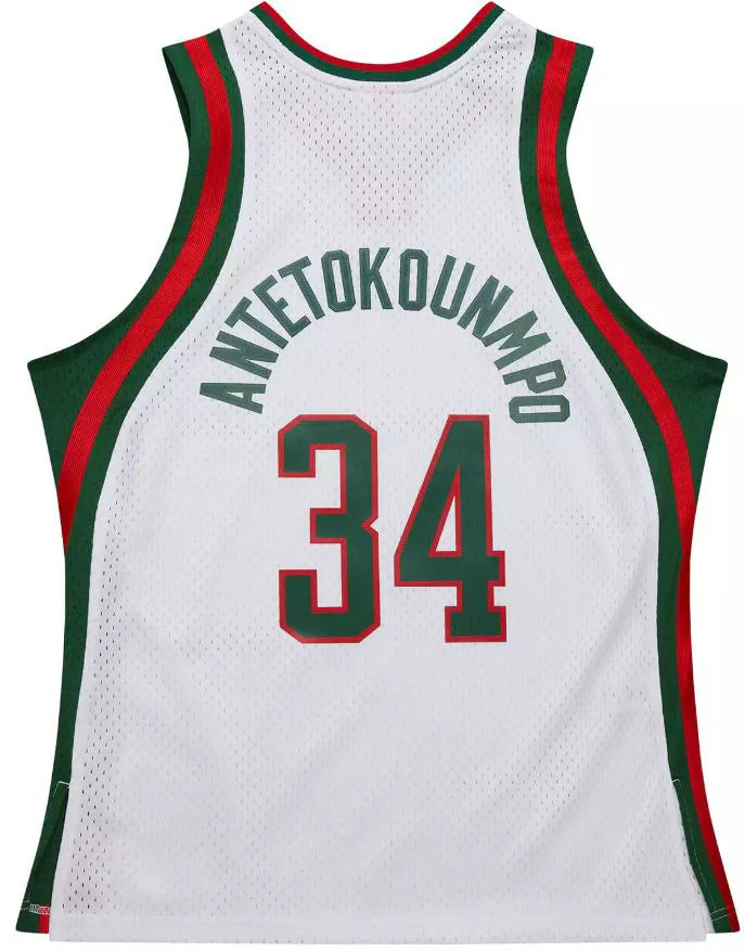 Giannis Antetokounmpo #34 Milwaukee Bucks Mitchell & Ness 2013/14 Swingman Jersey - Alt White