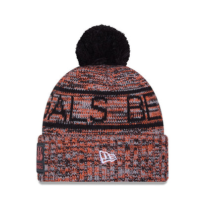 Cincinnati Bengals New Era 2025 Sideline Cold Weather Cuffed Knit Hat with Pom