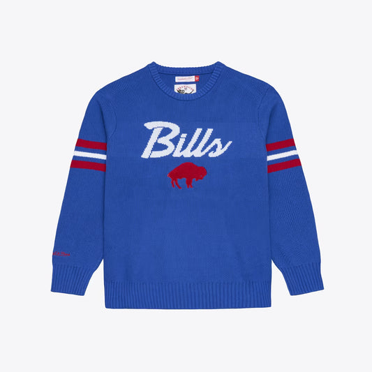 Buffalo Bills Mitchell & Ness Head Coach Sweater - Blue