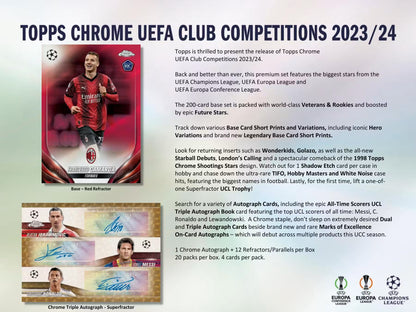 2023-24 Topps Chrome Collection UEFA Club Competitions Soccer Hobby Box