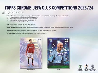 2023-24 Topps Chrome Collection UEFA Club Competitions Soccer Hobby Box