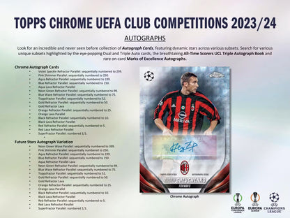 2023-24 Topps Chrome Collection UEFA Club Competitions Soccer Hobby Box
