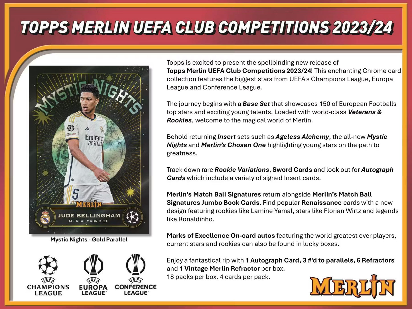 2023-24 Topps Merlin Collection UEFA Club Competitions Soccer Hobby Box