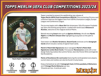 2023-24 Topps Merlin Collection UEFA Club Competitions Soccer Hobby Box