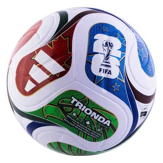 Adidas World Cup FIFA 2026 Trionda League Soccer Ball- White/Blue/Green/Red - Size 5