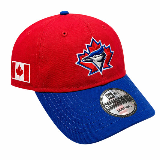 Toronto Blue Jays New Era Canada Day On-Field 9TWENTY Adjustable Hat - Two Tone Red/Blue