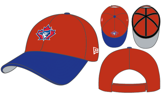 Youth Toronto Blue Jays 2026 Canada Day 2 Tone New Era - 9Forty Adjustable Hat - Red/Blue