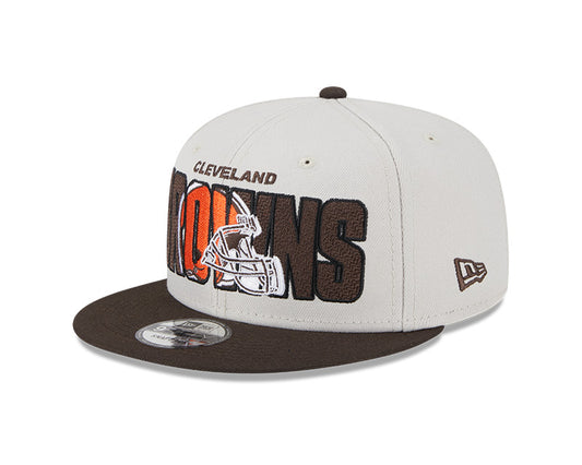 Cleveland Browns New Era 2023 NFL Draft 9FIFTY Snapback Adjustable Hat - Stone/Brown - Pro League Sports Collectibles Inc.