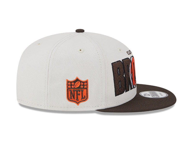 Cleveland Browns New Era 2023 NFL Draft 9FIFTY Snapback Adjustable Hat - Stone/Brown - Pro League Sports Collectibles Inc.