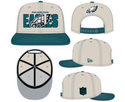 Philadelphia Eagles New Era 2023 NFL Draft 9FIFTY Snapback Adjustable Hat - Stone/Midnight Green - Pro League Sports Collectibles Inc.