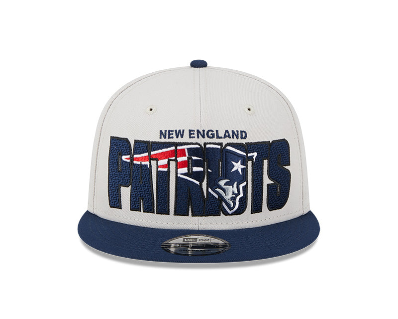 New England Patriots New Era 2023 NFL Draft 9FIFTY Snapback Adjustable Hat - Stone/Navy - Pro League Sports Collectibles Inc.