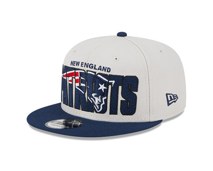 New England Patriots New Era 2023 NFL Draft 9FIFTY Snapback Adjustable Hat - Stone/Navy - Pro League Sports Collectibles Inc.