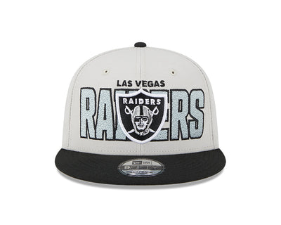Las Vegas Raiders New Era 2023 NFL Draft 9FIFTY Snapback Adjustable Hat - Stone/Black - Pro League Sports Collectibles Inc.