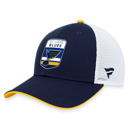 St. Louis Blues Fanatics Branded Blue 2023 NHL Draft On Stage Trucker Adjustable Hat - Pro League Sports Collectibles Inc.