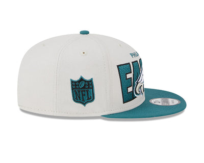Philadelphia Eagles New Era 2023 NFL Draft 9FIFTY Snapback Adjustable Hat - Stone/Midnight Green - Pro League Sports Collectibles Inc.