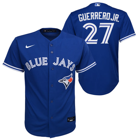 Youth Toronto Blue Jays Guerrero Jr. #27 Alternate Royal Replica Jersey - Pro League Sports Collectibles Inc.