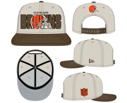 Cleveland Browns New Era 2023 NFL Draft 9FIFTY Snapback Adjustable Hat - Stone/Brown - Pro League Sports Collectibles Inc.