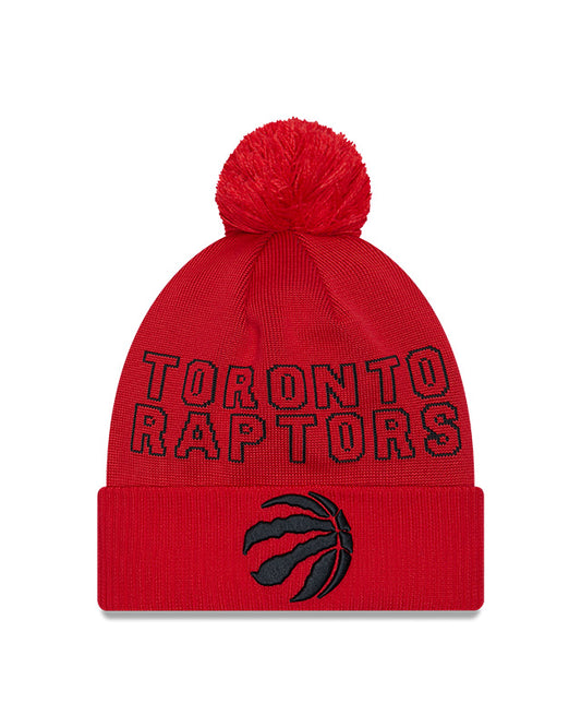 Toronto Raptors New Era NBA 2023 Draft Knit Pom Toque -Red - Pro League Sports Collectibles Inc.